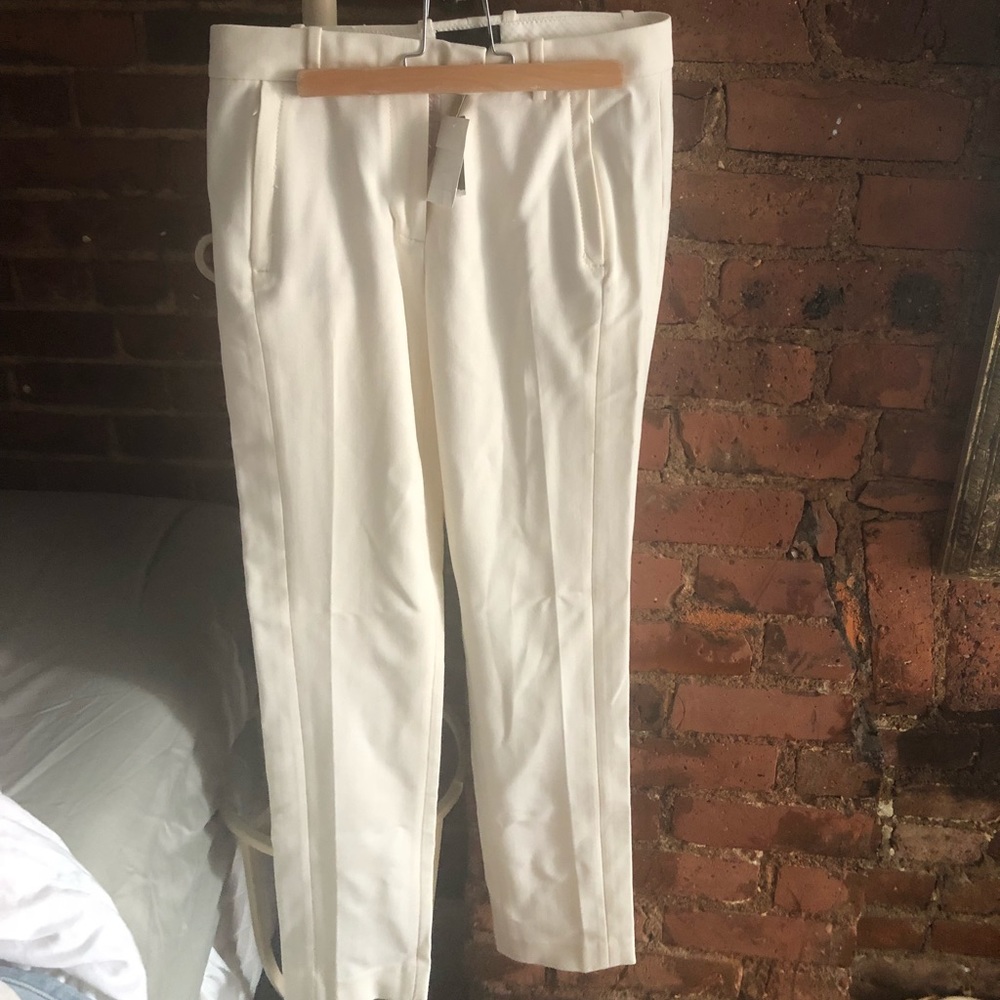 J.CREW NWT White Wool Maddie Slim Crop Pants